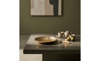 Tray with Hammered Texture Gold Elliptical Tray Low-Profile for Coffee Table