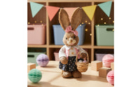 Straw Hare Figurine Cute Design Rustic Hare Decoration Handcrafted Farmhouse Easter Bunny Decor for Store Display, Classroom, Tabletop
