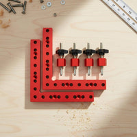 Double Scale Ruler 90 Degree Positioning Square Aluminum Alloy Corner Clamp Rust Proof Right Angle Clamping Square Anodized Finish for Furniture Assembly, Picture Framing
