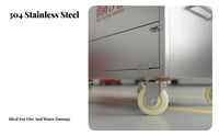 Fire Fighting Sand Container with Wheels Locking Casters Mobile Fire Sandbox Rolling Flood Control Bin for Industrial Workers