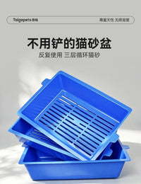 Open Cat Litter Box with Sifting Screen