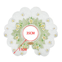 Beaded Detachable Collar Embroidered Collar with Pearls Scalloped Accessory Decorative for Photoshoots