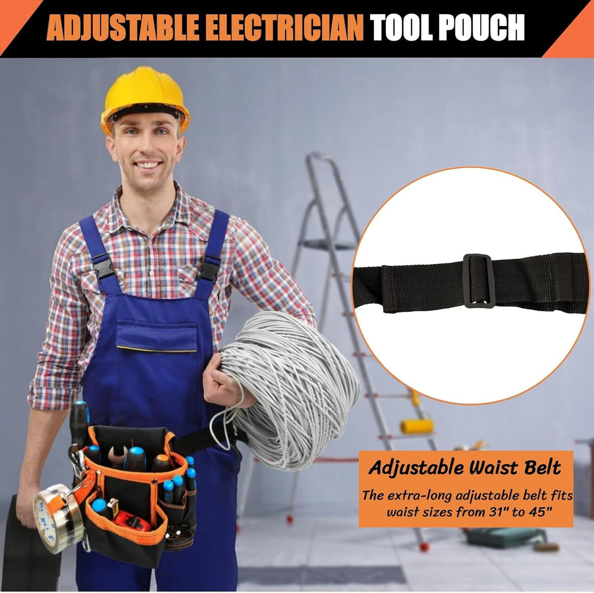 Multifunctional Tool Waist Bag with Multiple Pockets for Engineers