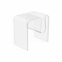 Light Luxury Clear Accent Table Minimalist Design Wavy Transparent Side Table Multi-Purpose Nightstand Space-Saving for Art Lovers, Homeowners, Apartment Dwellers, Living Room, Bedroom, Entryway, Office