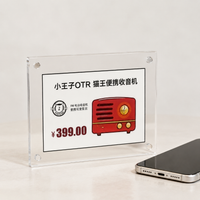 Acrylic Photo Frame, Desk Type, Photo Stand, Vertical & Horizontal Compatible, Transparent, Picture Frame, Magnetic Type
