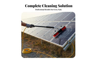 Two-in-One Use Solar Panel Cleaning Brush Portable Photovoltaic Panel Washing Tool Multi-Purpose Telescopic Water Fed Pole Brush Adjustable Length for Homeowners, Professional Cleaners, Facility Managers, Outdoor, Rooftops, Building Exteriors