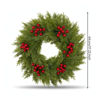 Faux Fir Wreath Soft Textured Decorations for Entrance, Mantel