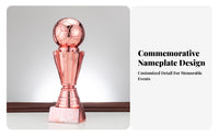 Electroplated Finish Global Championship Award Reproduction Collectible Souvenir Soccer Ball Award Realistic Simulation for Collectors, Kids