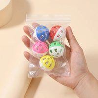 Large, Multi-Colored Bell Ball, Pack of 5 (Random Colors) Parrot Bell Toy, Parakeet Cockatiel Toy Colorful Bird Interactive Play Beak Exercise