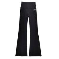 Flared Leggings for Women with High Waist and Double Pockets for Gym, Wide Leg Bootcut in Nylon Material for Workout