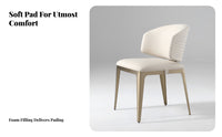 Ripple Rear Chair Italian Design Upholstered Side Chair Wave Pattern Rearrest Long-Lasting Construction for Dining Room, Home