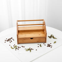 3-Tier Coffee Organizer Decorative Bamboo Tea Packet Organizer Fully Assembled 3-Tier Tea Packet Holder for Cafe Owners