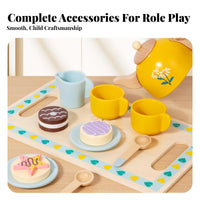 Role-Playing Fun Afternoon Tea Playset Educational Afternoon Tea Toy Set Learn Through Play Pretend Dessert Service Polished Edges for Children, Preschoolers, Toddlers, Kindergarten, Playroom