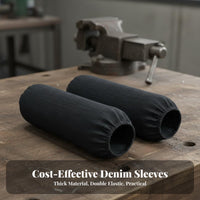 2 Pieces Wear-Resistant Denim Oversleeves Thickened Material Elastic Cuff Arm Protectors Long-Lasting for Welders, Workers, Metal Joining