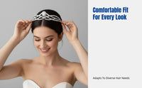 Korean Style Headband, Zircon Inlaid Alloy Bridal Hairpiece, Elegant Wedding Tiara for Women, Photography, Party