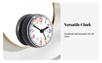 Wall Clock Timepiece Early Education Waterproof Easy to see Home Decor for Kids, Kitchen, Refrigerator, Shower