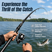 Carbon Fiber Telescopic Fishing Rod and Reel Combo 6 Section Spinning Sea Rod