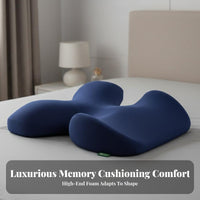 Multi-Functional Cervical Neck Pillow Two-Level-Height Memory Foam Neck Pillow Machine Washable Cover for Office Workers, Sleeping, Bedroom