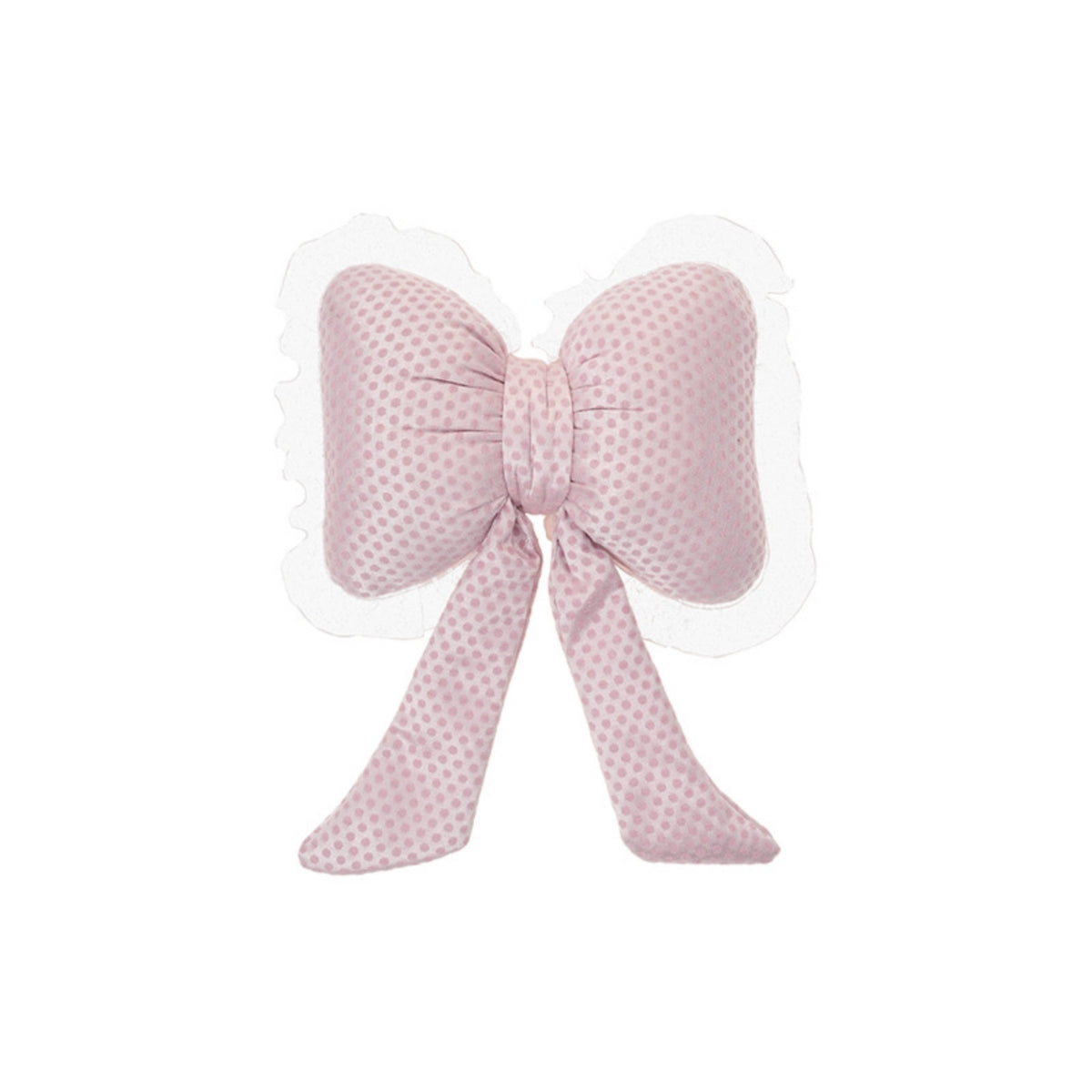 Dotted Car Headrest Bow Pillow Lightweight Bow Pillow with Ribbons Decorative Cushion Cute for Women, Drivers, Road Trips