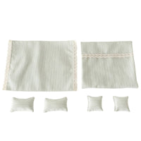 6 Pieces Dollhouse Bedding Set Textile Miniature Bedding Set Handcrafted Dollhouse Bedroom Collection with Throw Pillows for Hobbyists