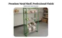 Large Capacity Floor Standing Retail Shelf Strong Load-Bearing Freestanding Shop Shelf Easy to Assemble Freestanding Snack Merchandiser Space Saving for Business Owners, Exhibitors, Homeowners, Convenience Shop S, Supermarkets, Supermarket, Pharmacies