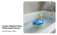 No Batteries Needed Wind-up Jet Ski Toy Child-Sized Design Clockwork Jet Ski Rounded Edges for Toddlers, Babies, Bathtub, Bathroom, Pool