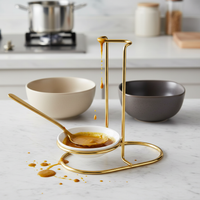 Stainless Steel Ladle Rest and Ceramic Bowl Set for Hot Pot and Soup