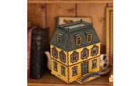 1/72 Scale Traditional Eastern European House Model Cut Wood Two-Story House Model Paintable Diorama Building for Hobbyists