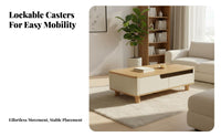 raiseTop Coffee-to-Dining Table Multi-Functional Split raiseTop Coffee Table Mobile with casters Sturdy for Dorm Rooms