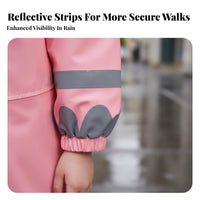 Lightweight Children's Hooded Rain Jumpsuit Easy to Clean Kids Single-Piece Rain Suit Transparent Hood Brim for Girls, Toddlers, Camping