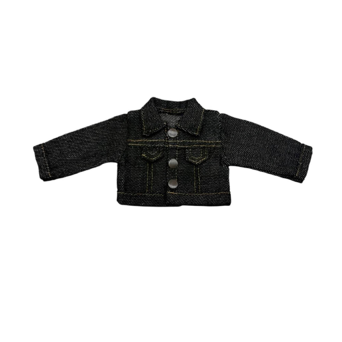 Miniature Doll Denim Jacket Long-Sleeve Doll Jacket Casual Clothing Stylish for Dollhouse Display