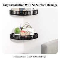 toolcomplimentary installation Triangular on the surface surfacemounted shelf Easy to Install surface storage areaSaving Corner Rack Rounded Edges for homeowners, Students, Decor hobbyists, Kids' Room, Bedroom, Office