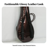 Water-Resistant Patent Leather Pipa Case Shock-Absorbing Pipa Case Thickened Padding for Adults, Music Students, Travel, Rehearsals, Storage