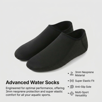 3mm Synthetic rubber Diving Socks for Swimming and Surfing, Low Top Thermal Wetsuit for Snorkeling, Unisex Open Water Footwear