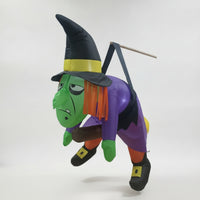Outdoor Inflatable Witch Lighted Hanging Witch Weather-Resistant Halloween Inflatable Glowing for Homeowners