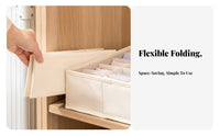3 Pieces Multi-Compartment Compartmented material Box Set Space-Saving foldable material container Set Foldable Clothing Organizer Visible compartment for Adults, Parents, Students, Closet, Wardrobe, Bedroom