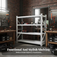 High Load Capacity Warehouse Storage Shelf Thickened Steel Heavy Duty Storage Rack Sturdy Construction Heavy Duty Shelving Unit Stable Structure for Storeroom, Basement
