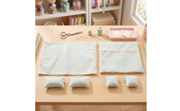 6 Pieces Dollhouse Bedding Set Textile Miniature Bedding Set Handcrafted Dollhouse Bedroom Collection with Throw Pillows for Hobbyists