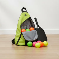Portable Pickleball Sling Bag Lightweight Pickleball Paddle Bag Multiple Pockets Triangular Sports Backpack Bottle Holders