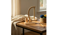 Hand-Finished Wooden Yarn Holder Polished Yarn Holder with Spindle Portable Craft Tool Compact for Crafters