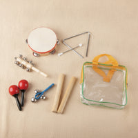 6 Pieces Percussion Instrument Set with Storage Bag Wood Wooden Percussion Instruments Set Educational for Kids, Preschoolers