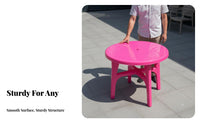 Food Stall Table Easy to Clean Round Stable Surface Cross-Brace Support for Restaurant Owners, Homeowners, Barbecue, Poolside, Backyard