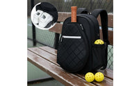 Quilted Pickleball Backpack Large Capacity Sports Paddle Bag Damp and Dry Separation Divided Storage Sports Backpack Shoe Compartment for Outdoor