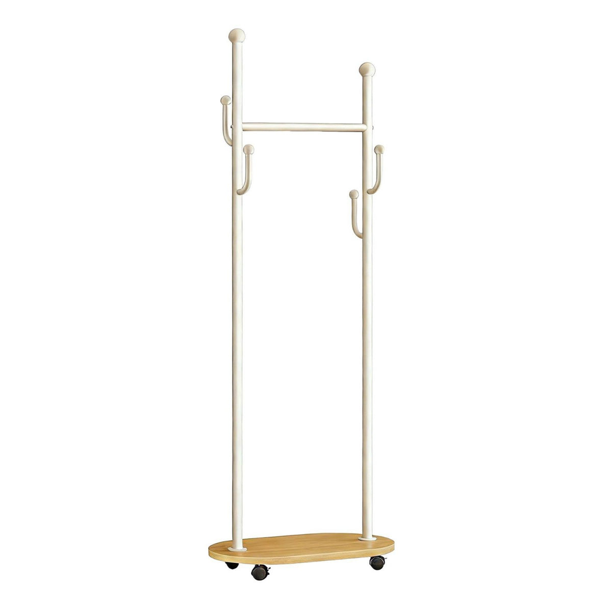Space-Saving Rolling Clothes Rack with Shelves Mobile Design Rolling Valet Stand Slim silhouette Garment Organizer Easy Assembly for Apartment Dwellers, Students, Homeowners, Bedroom, Bedside, Dorm Room, Entryway