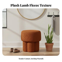 Mushroom Pouf Boucle Texture toadstoolShaped Pouf plush feel for Bedroom, Adults