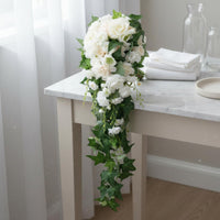 Korean Design Waterfall Wedding Flower Arrangement Elegant Waterfall Bridal Flower Arrangement Lifelike for Brides, Outdoor Ceremony