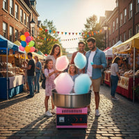 Stainless Steel Bowl Cotton Candy Machine Easy to Use Electric Cotton Candy Machine Adjustable Temperature Control Commercial Sugar Flosser Anti-Slip Feet for Street Vendors, Caterers, Business Owners, Festivals, Carnivals, Parties