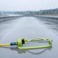 Curved Metal Tube Brass Nozzle Sprinkler Green Base Lawn Sprinkler Hose Connection Outdoor Watering Compact