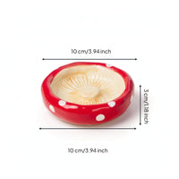 Easy to Clean Ceramic Bowl with Fungus Design Cute Hamster Bowl Gnaw-resistantResistant Food Dish Flat for Hamsters