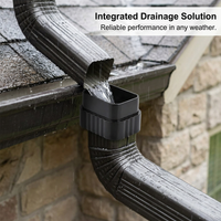 Die Cast Aluminum Downspout Elbow, Square Gutter Fitting for Roof Drainage Systems, Weatherproof 90 Degree Rainwater Collection